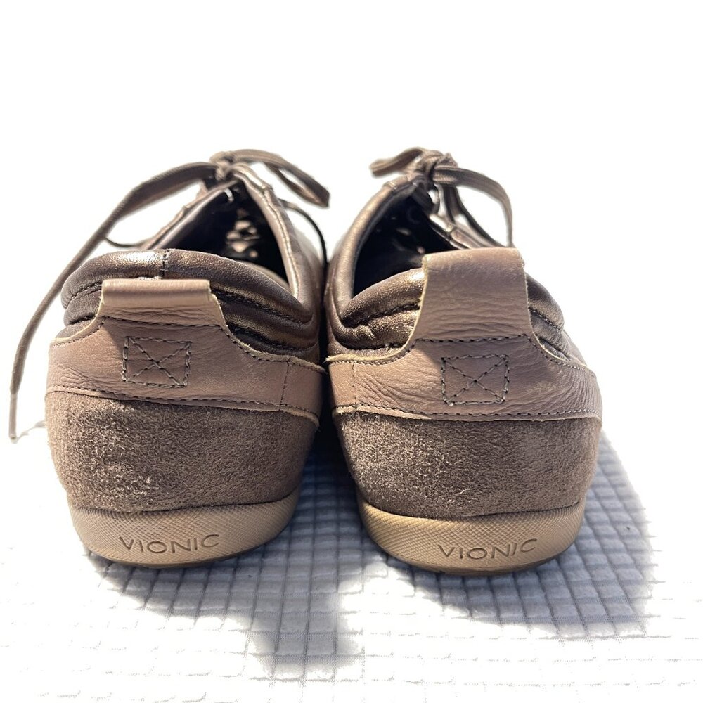 Vionic‎ Willa Sneakers Women 9.5 Bronze Metallic Leather Orthaheel 555WILLA - Picture 5 of 9